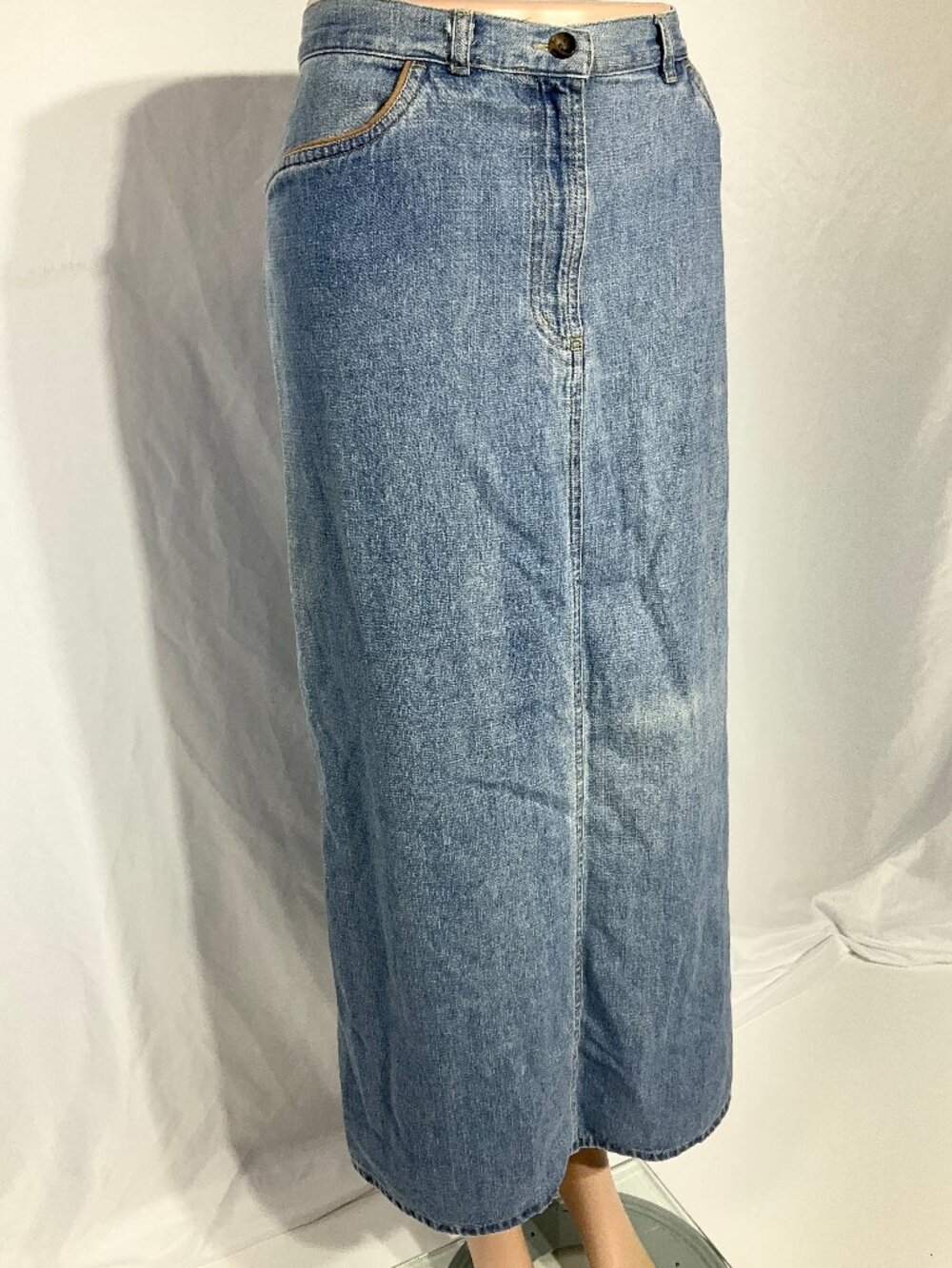 Crazy Horse Sz 10 Denim Maxi Skirt Womens Jean